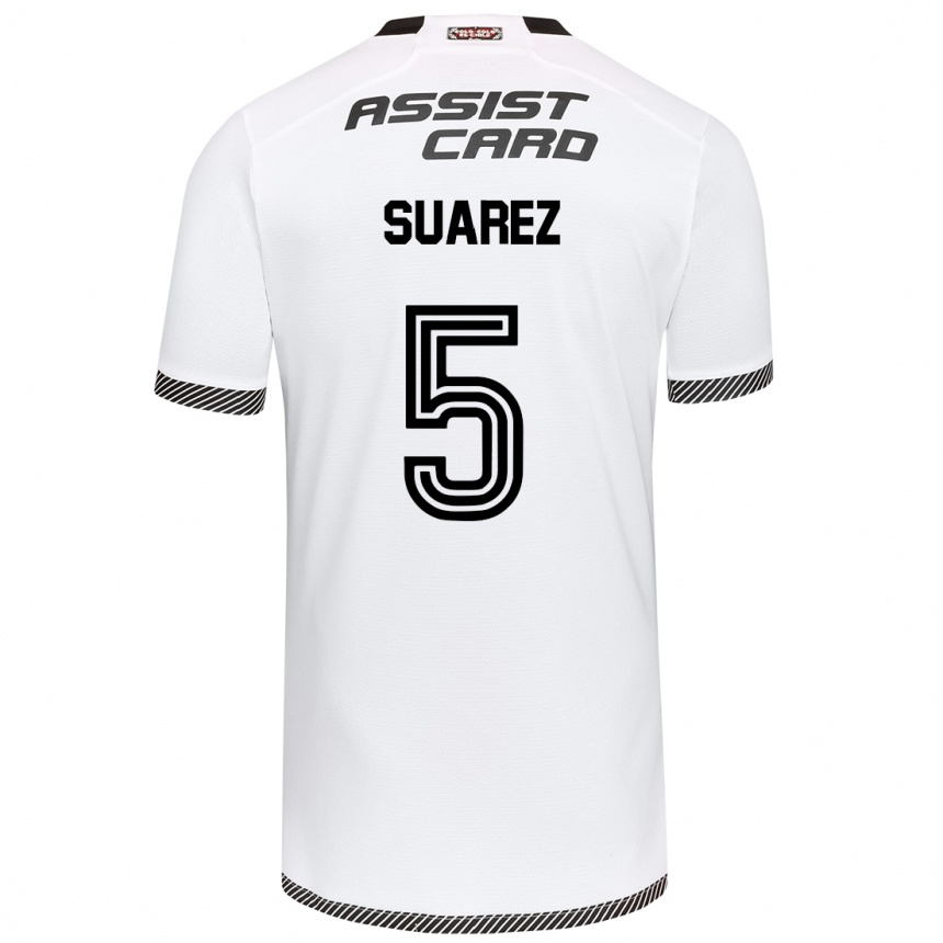 Kids Football Nicolás Suarez #5 White Black Home Jersey 2024/25 T-Shirt Canada