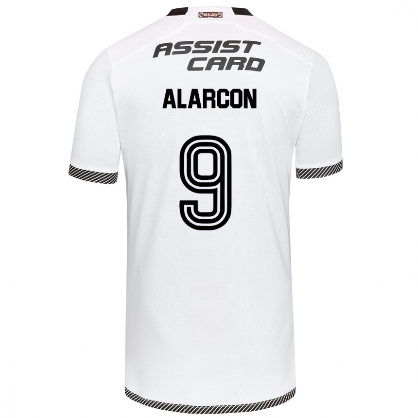 Kids Football Cristian Alarcón #9 White Black Home Jersey 2024/25 T-Shirt Canada