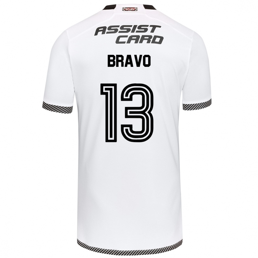 Kids Football Santiago Bravo #13 White Black Home Jersey 2024/25 T-Shirt Canada