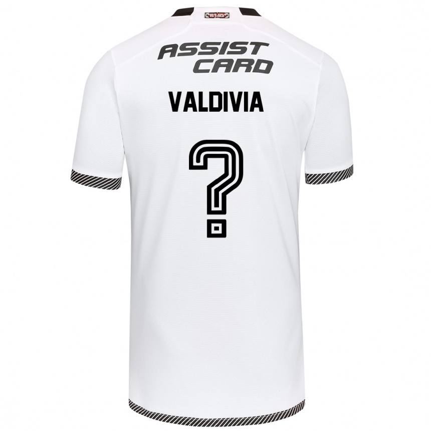 Kids Football Felipe Valdivia #0 White Black Home Jersey 2024/25 T-Shirt Canada