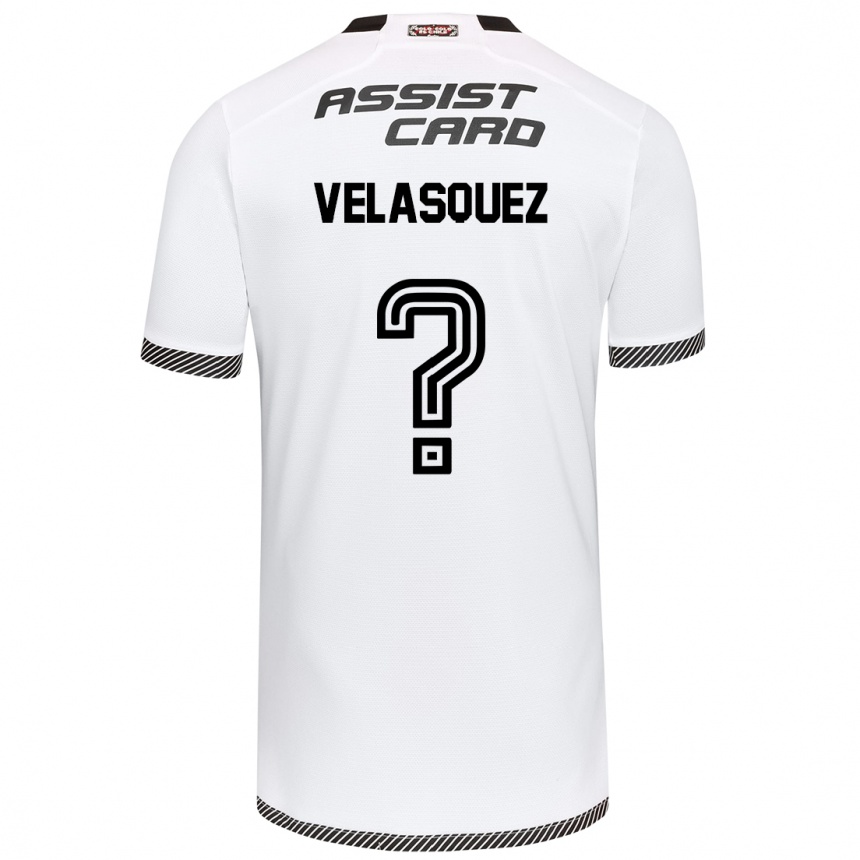 Kids Football Milovan Velásquez #0 White Black Home Jersey 2024/25 T-Shirt Canada