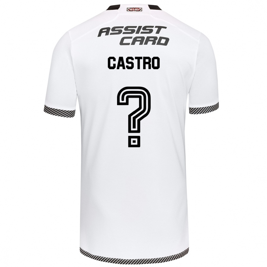 Kids Football Benjamín Castro #0 White Black Home Jersey 2024/25 T-Shirt Canada