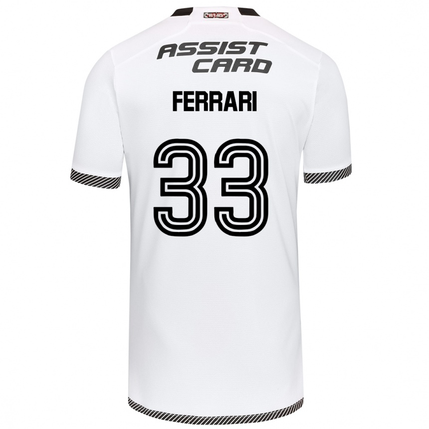 Kids Football Matías Ferrari #33 White Black Home Jersey 2024/25 T-Shirt Canada