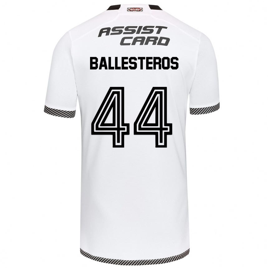 Kids Football Martín Ballesteros #44 White Black Home Jersey 2024/25 T-Shirt Canada