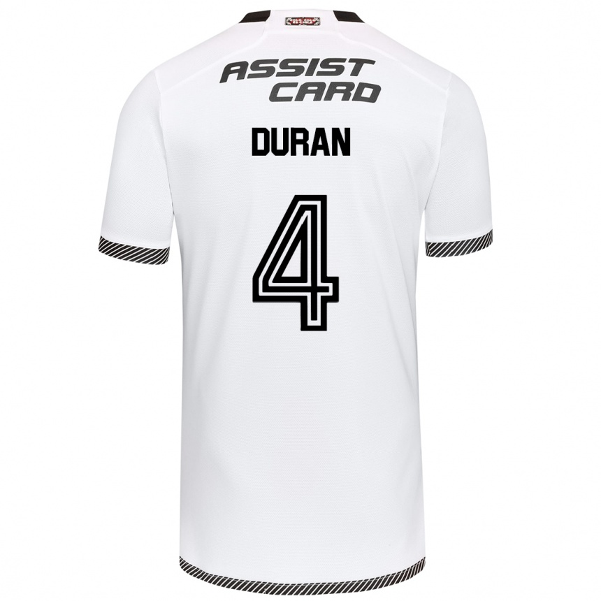 Kids Football Elisa Durán #4 White Black Home Jersey 2024/25 T-Shirt Canada