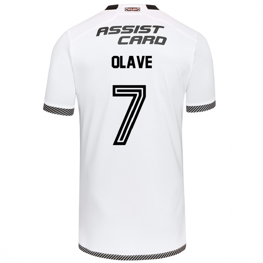 Kids Football Isidora Olave #7 White Black Home Jersey 2024/25 T-Shirt Canada