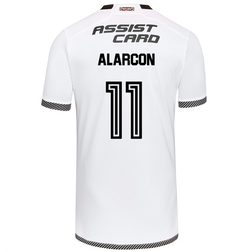 Kids Football Antonia Alarcón #11 White Black Home Jersey 2024/25 T-Shirt Canada