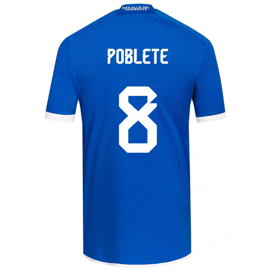 Kids Football Israel Poblete #8 Blue White Home Jersey 2024/25 T-Shirt Canada