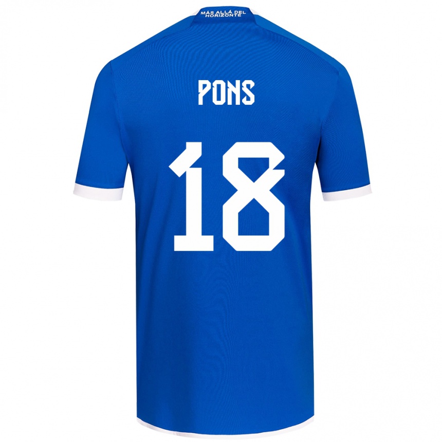 Kids Football Luciano Pons #18 Blue White Home Jersey 2024/25 T-Shirt Canada