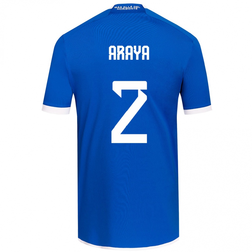 Kids Football Fernanda Araya #2 Blue White Home Jersey 2024/25 T-Shirt Canada