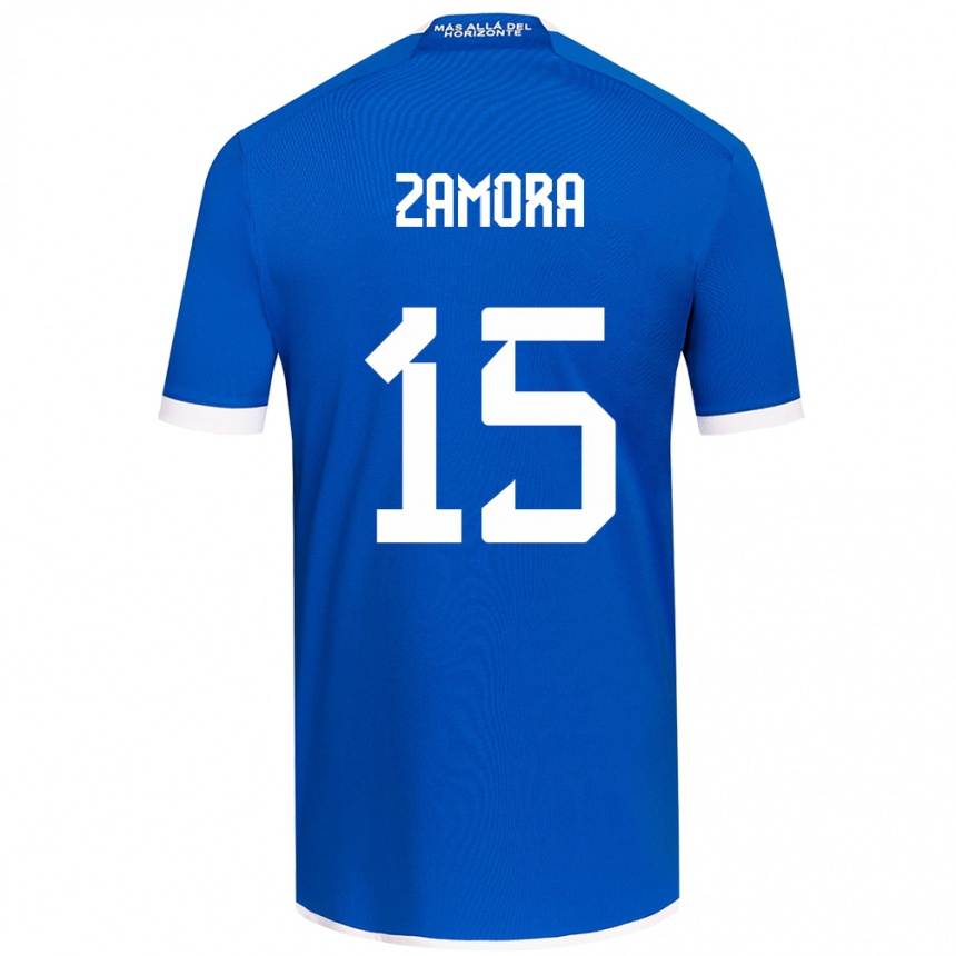 Enfant Football Maillot Daniela Zamora #15 Bleu Blanc Tenues Domicile 2024/25 Canada