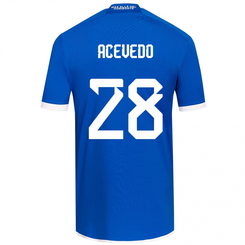 Enfant Football Maillot Florencia Acevedo #28 Bleu Blanc Tenues Domicile 2024/25 Canada