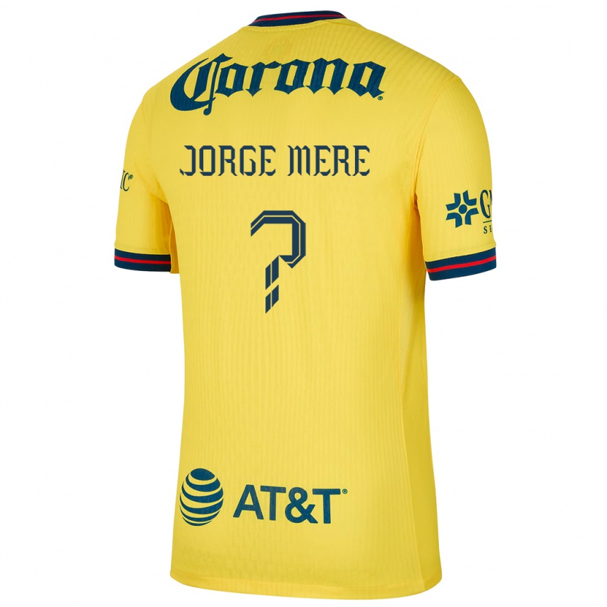 Enfant Football Maillot Jorge Meré #0 Jaune Bleu Tenues Domicile 2024/25 Canada