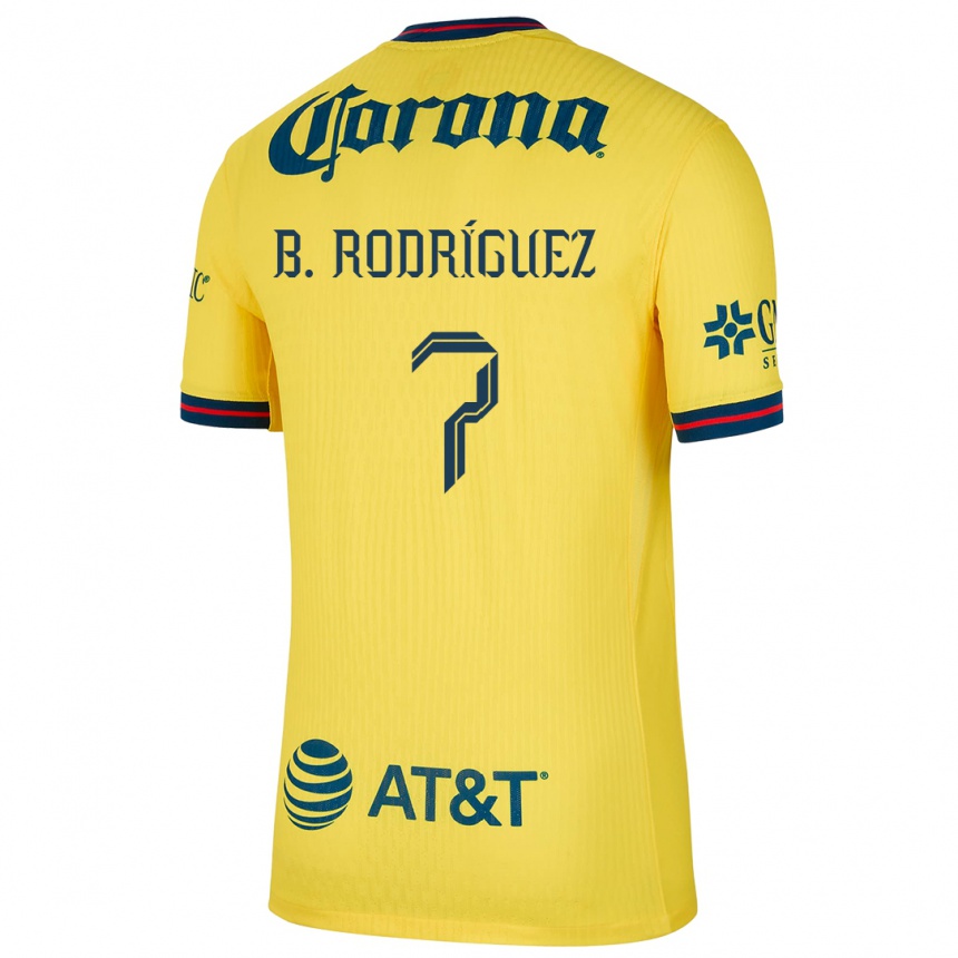 Kids Football Brian Rodríguez #7 Yellow Blue Home Jersey 2024/25 T-Shirt Canada