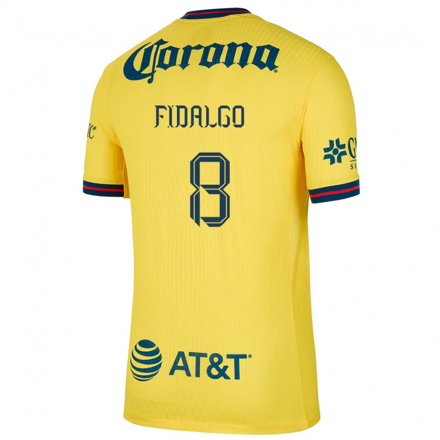 Kids Football Álvaro Fidalgo #8 Yellow Blue Home Jersey 2024/25 T-Shirt Canada