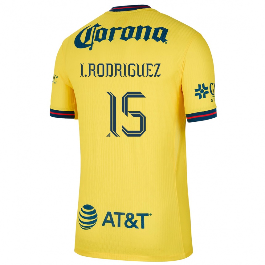 Enfant Football Maillot Iván Rodríguez #15 Jaune Bleu Tenues Domicile 2024/25 Canada