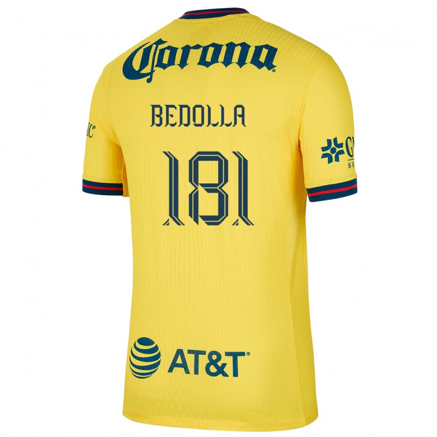 Kids Football Paolo Bedolla #181 Yellow Blue Home Jersey 2024/25 T-Shirt Canada