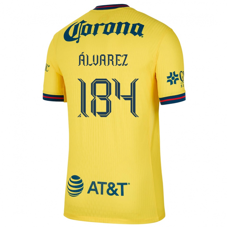 Enfant Football Maillot Antonio Álvarez #184 Jaune Bleu Tenues Domicile 2024/25 Canada