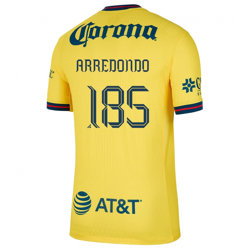 Kids Football Aarón Arredondo #185 Yellow Blue Home Jersey 2024/25 T-Shirt Canada