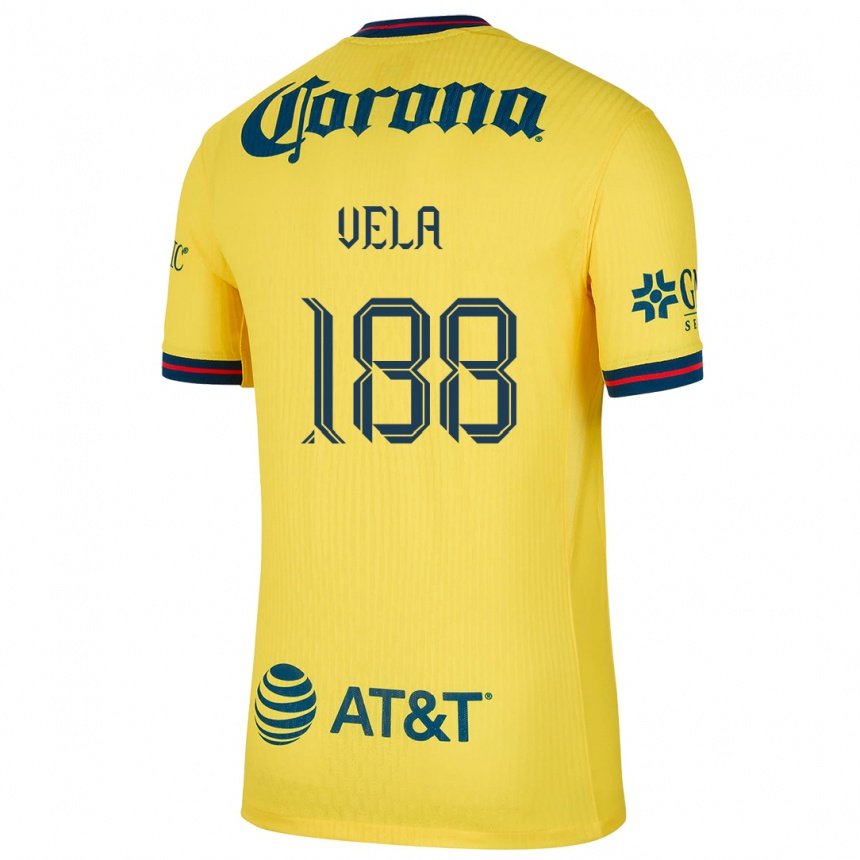 Kids Football Christo Vela #188 Yellow Blue Home Jersey 2024/25 T-Shirt Canada