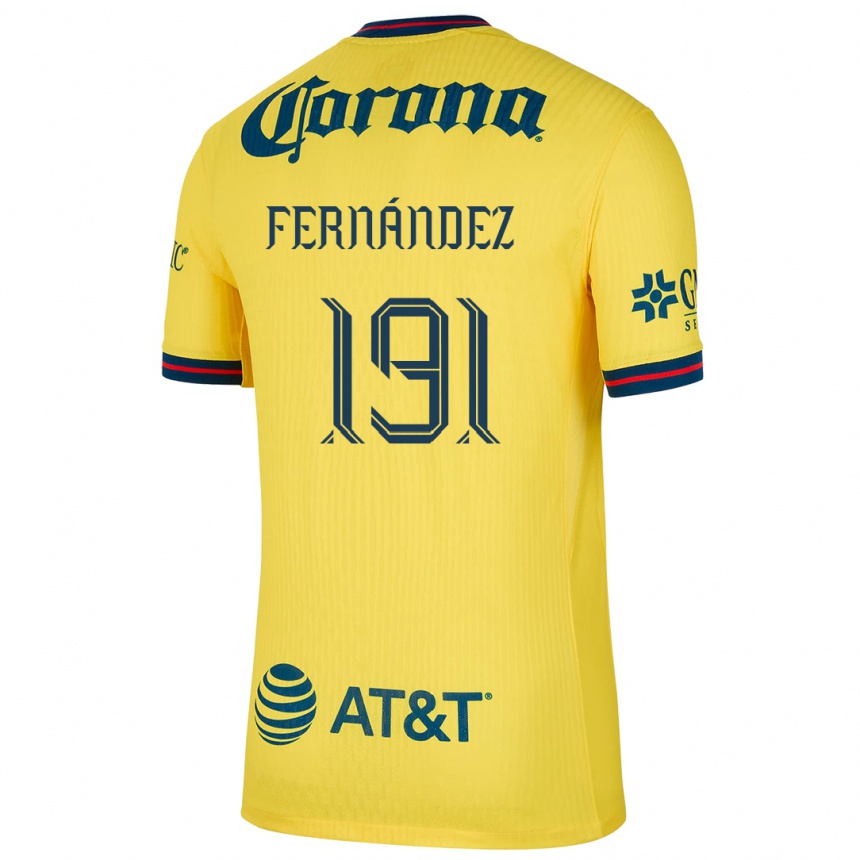 Kids Football Adrián Fernández #191 Yellow Blue Home Jersey 2024/25 T-Shirt Canada