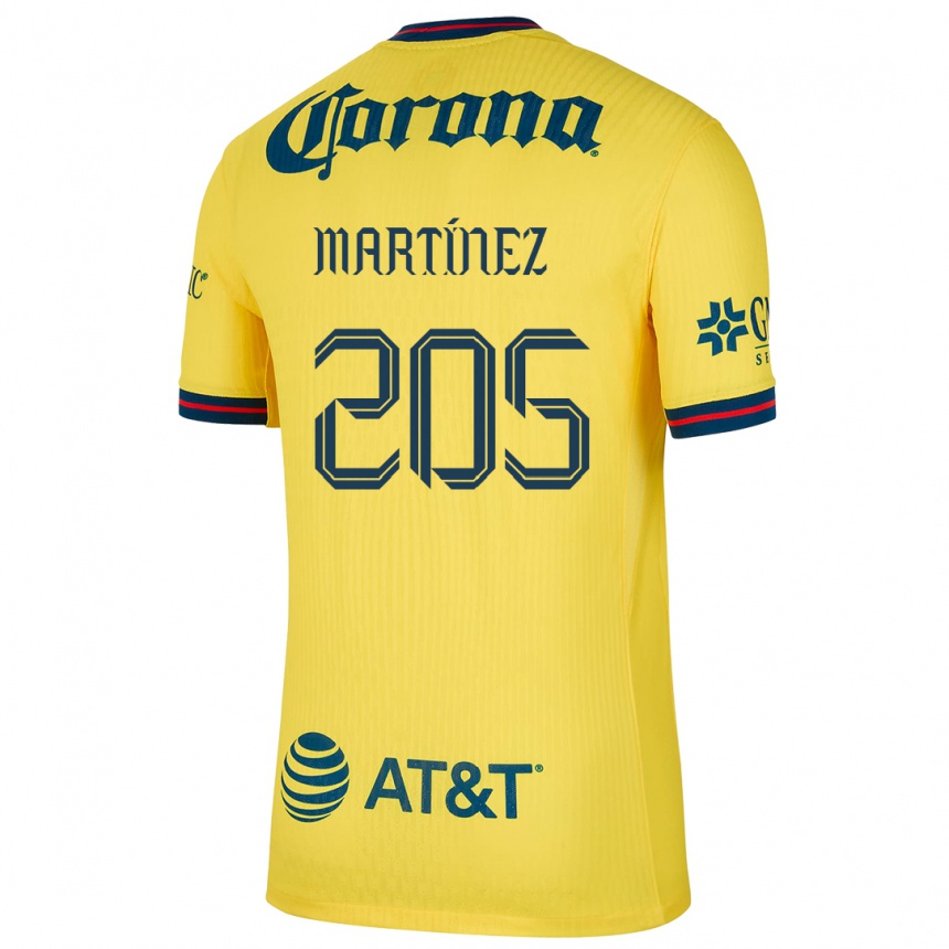 Kids Football Sebastián Martínez #205 Yellow Blue Home Jersey 2024/25 T-Shirt Canada