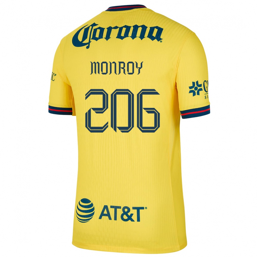 Kids Football Diego Monroy #206 Yellow Blue Home Jersey 2024/25 T-Shirt Canada