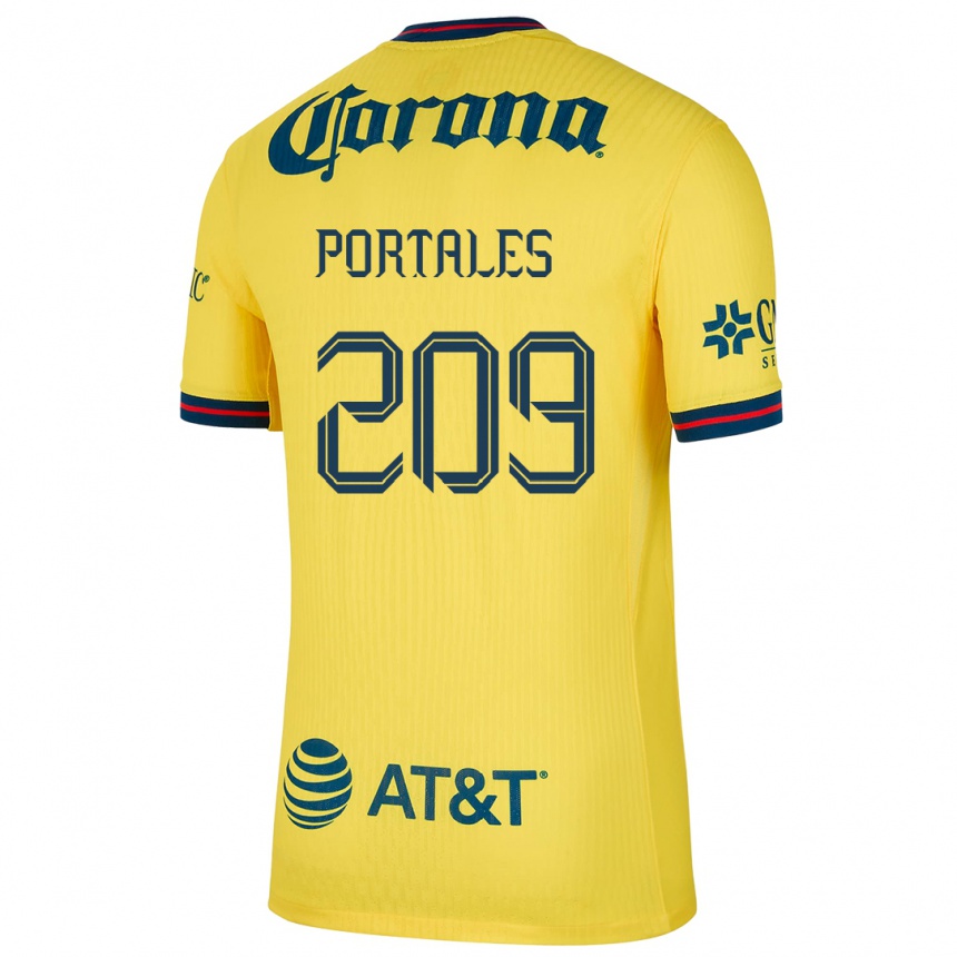 Kids Football Walter Portales #209 Yellow Blue Home Jersey 2024/25 T-Shirt Canada