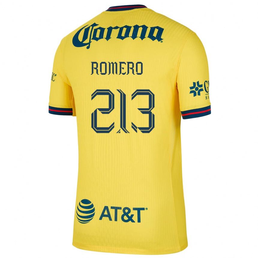 Kids Football Axel Romero #213 Yellow Blue Home Jersey 2024/25 T-Shirt Canada