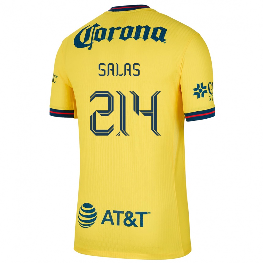 Kids Football Patricio Salas #214 Yellow Blue Home Jersey 2024/25 T-Shirt Canada