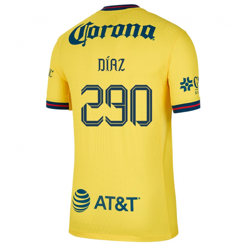 Kids Football Julio Díaz #290 Yellow Blue Home Jersey 2024/25 T-Shirt Canada