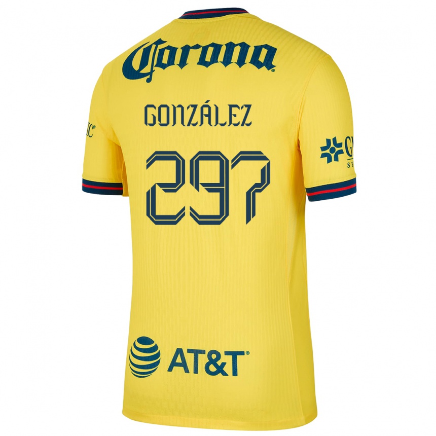 Kids Football Océlotl González #297 Yellow Blue Home Jersey 2024/25 T-Shirt Canada