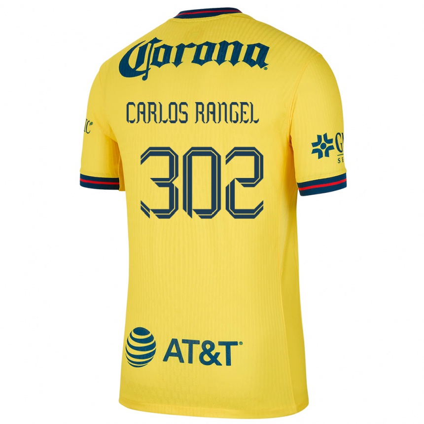 Kids Football Juan Carlos Rangel #302 Yellow Blue Home Jersey 2024/25 T-Shirt Canada