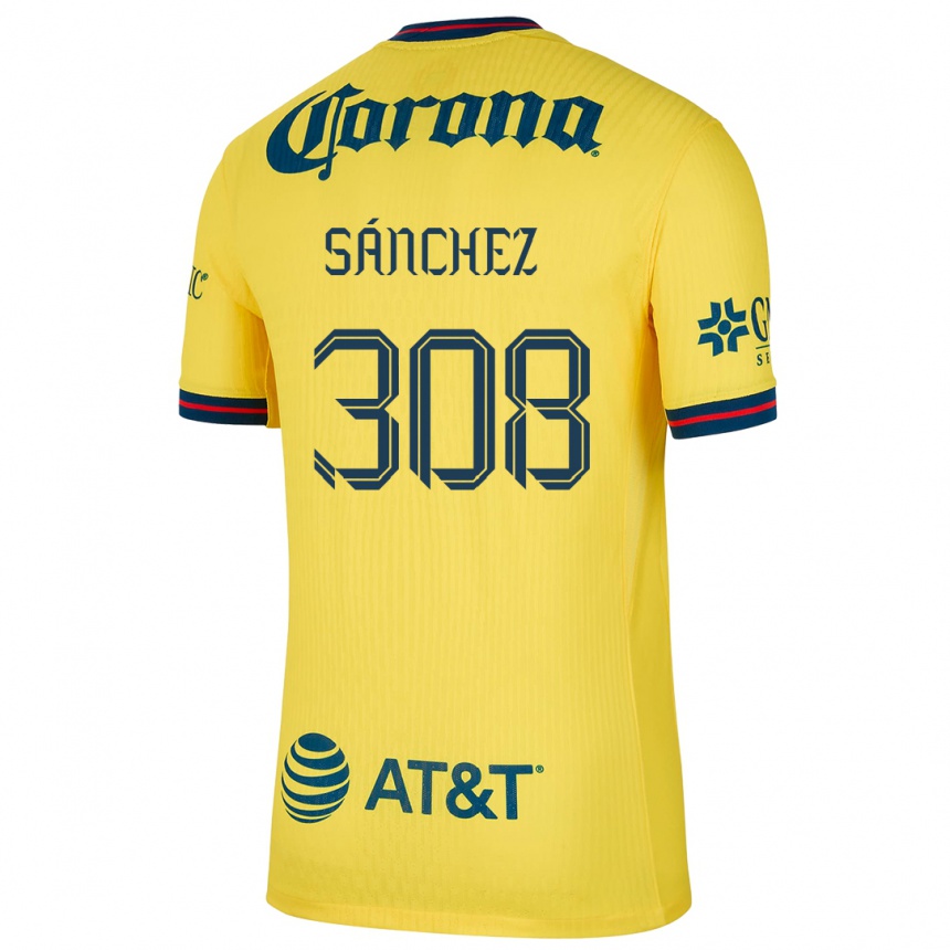 Kids Football Oswaldo Sánchez #308 Yellow Blue Home Jersey 2024/25 T-Shirt Canada