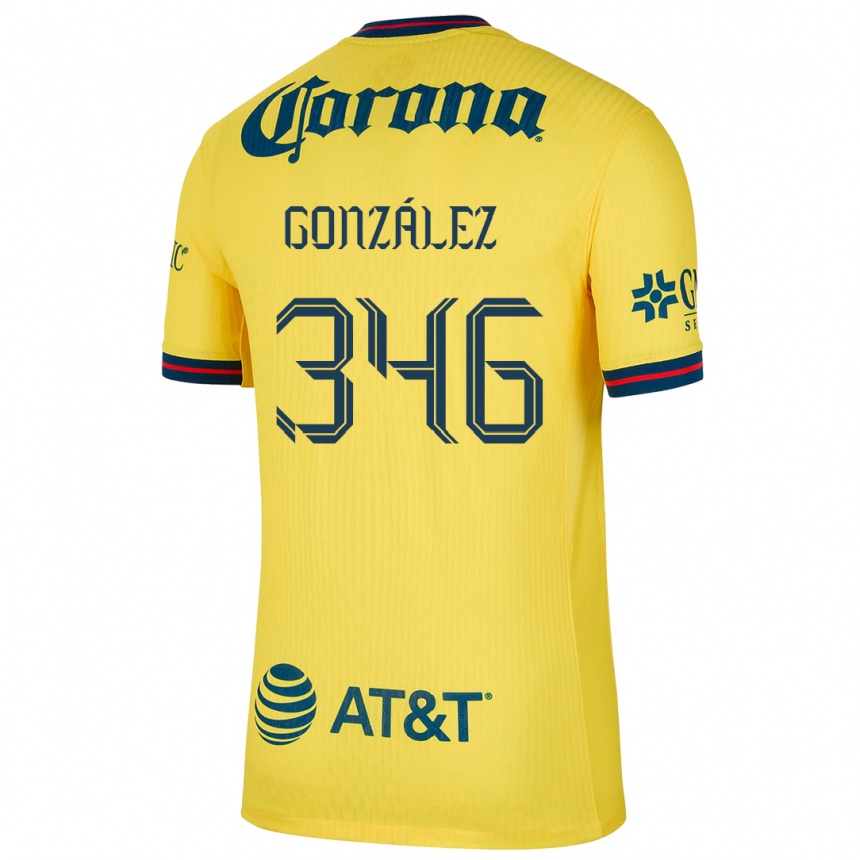 Kids Football Ricardo González #346 Yellow Blue Home Jersey 2024/25 T-Shirt Canada