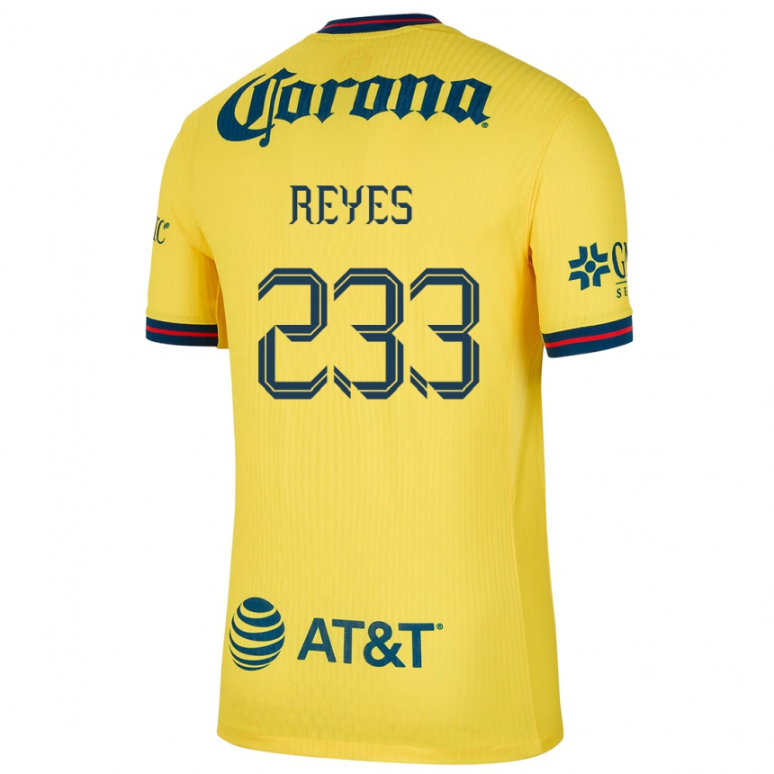 Enfant Football Maillot Andrés Reyes #233 Jaune Bleu Tenues Domicile 2024/25 Canada