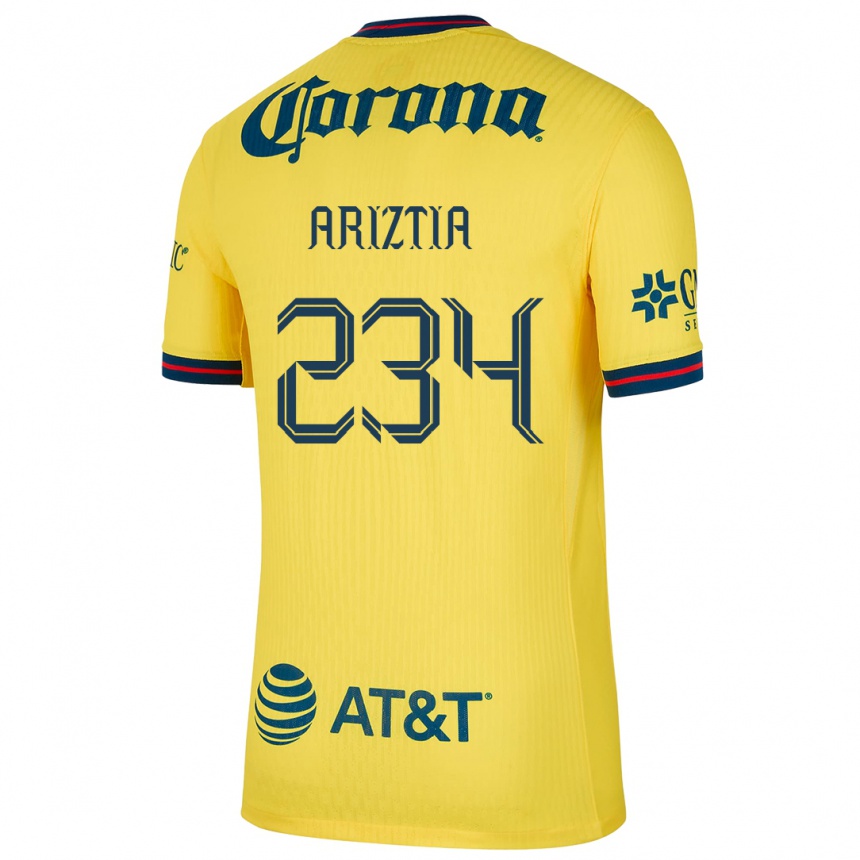 Kids Football Íñigo Ariztia #234 Yellow Blue Home Jersey 2024/25 T-Shirt Canada