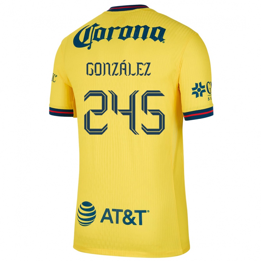 Kids Football Enrique González #245 Yellow Blue Home Jersey 2024/25 T-Shirt Canada