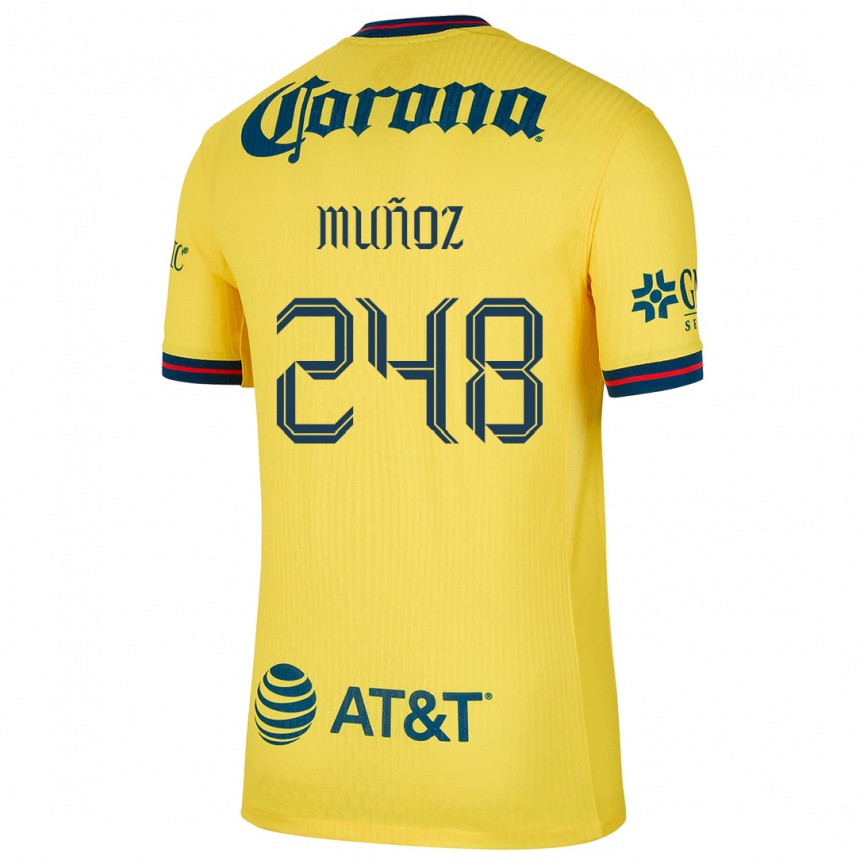 Enfant Football Maillot Diego Muñoz #248 Jaune Bleu Tenues Domicile 2024/25 Canada