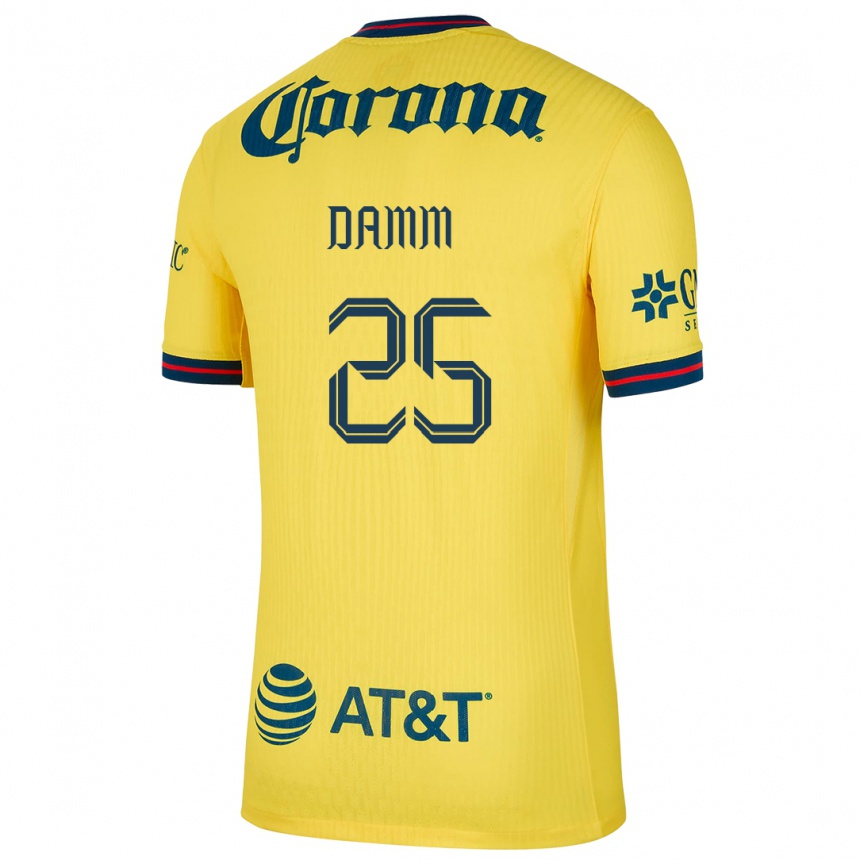 Kids Football Jurgen Damm #25 Yellow Blue Home Jersey 2024/25 T-Shirt Canada