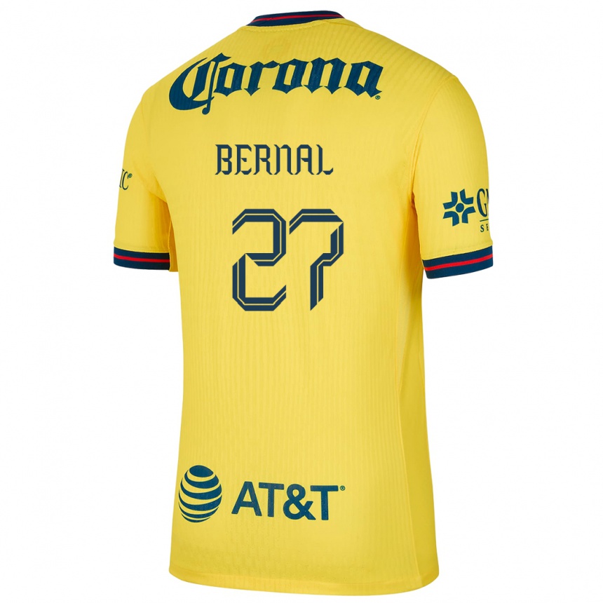 Kids Football Mayra Pelayo Bernal #27 Yellow Blue Home Jersey 2024/25 T-Shirt Canada