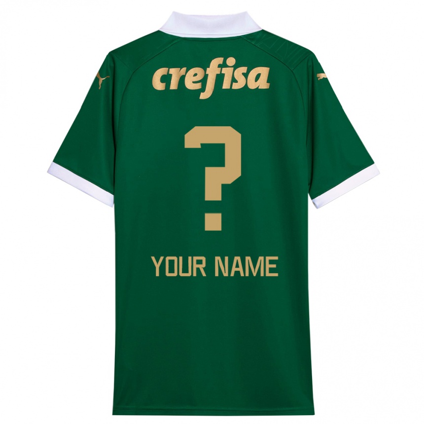 Kids Football Your Name #0 Green White Home Jersey 2024/25 T-Shirt Canada