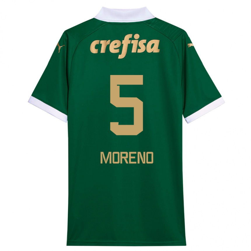 Enfant Football Maillot Aníbal Moreno #5 Vert Blanc Tenues Domicile 2024/25 Canada