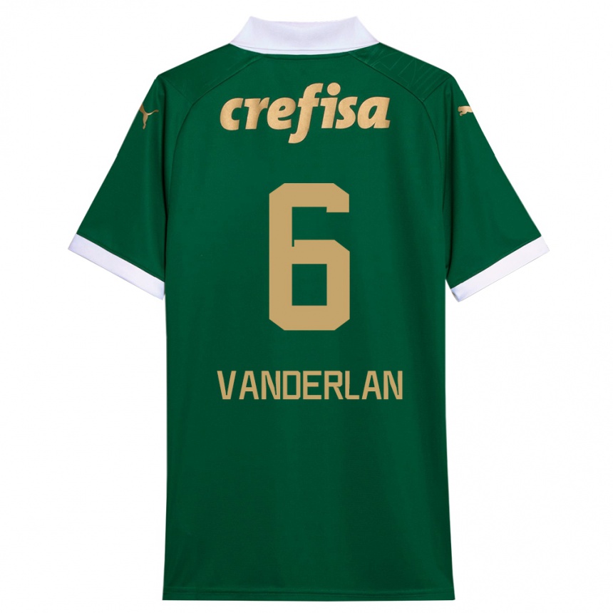 Kids Football Vanderlan #6 Green White Home Jersey 2024/25 T-Shirt Canada