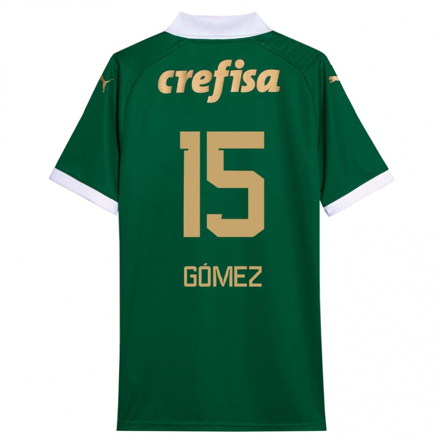 Kids Football Gustavo Gómez #15 Green White Home Jersey 2024/25 T-Shirt Canada