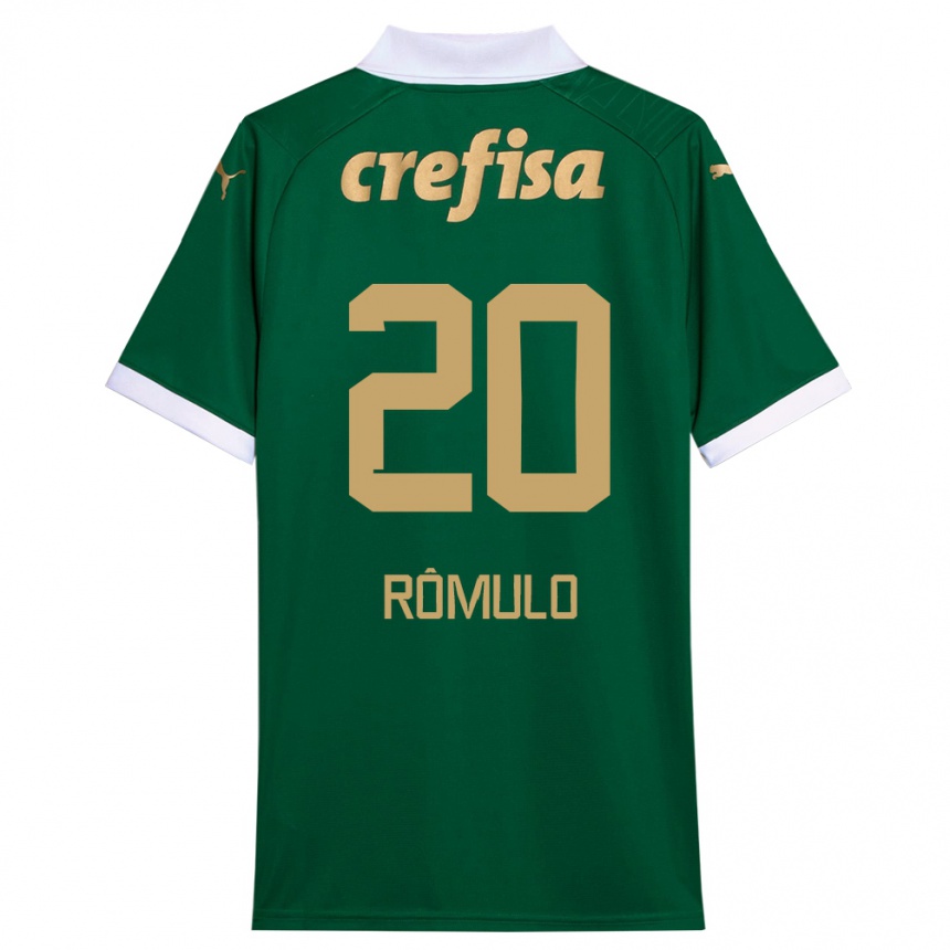 Kids Football Rômulo #20 Green White Home Jersey 2024/25 T-Shirt Canada