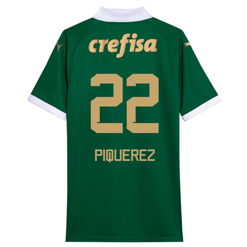 Kids Football Joaquín Piquerez #22 Green White Home Jersey 2024/25 T-Shirt Canada