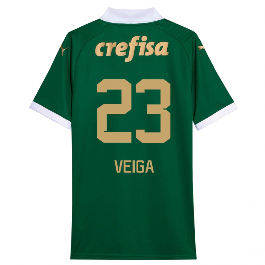 Enfant Football Maillot Raphael Veiga #23 Vert Blanc Tenues Domicile 2024/25 Canada