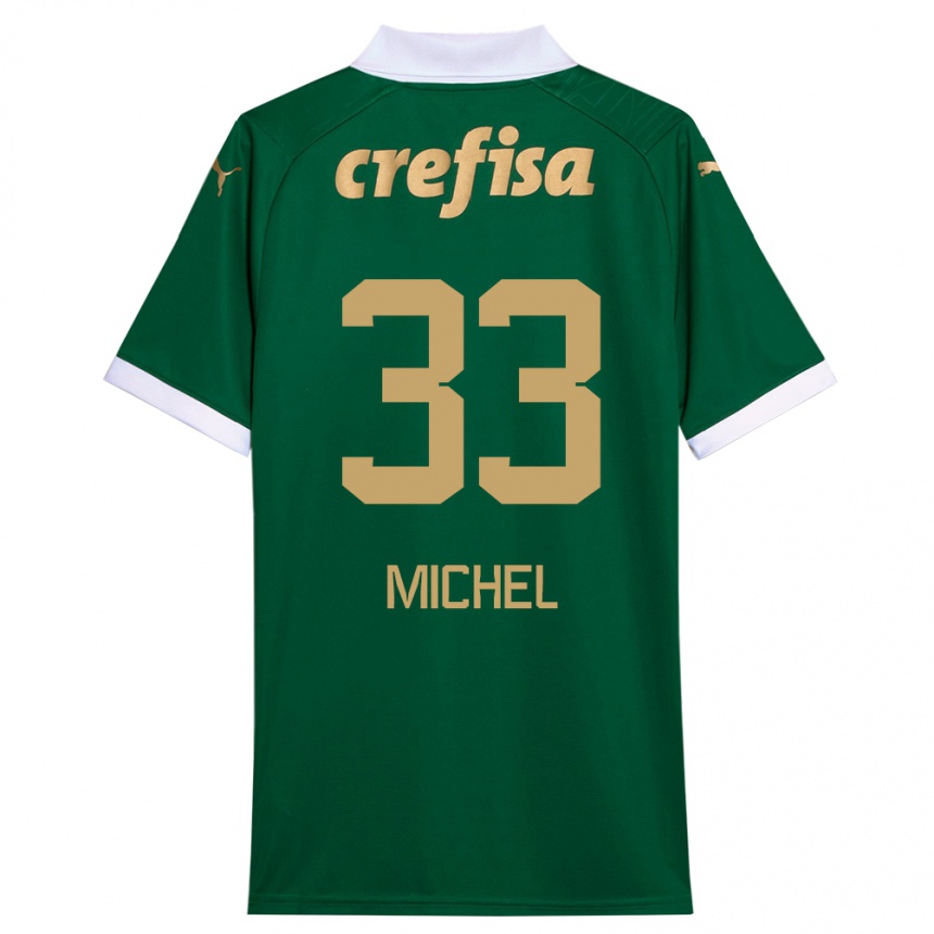 Kids Football Michel #33 Green White Home Jersey 2024/25 T-Shirt Canada