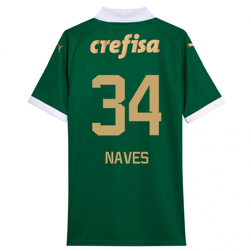 Kids Football Naves #34 Green White Home Jersey 2024/25 T-Shirt Canada